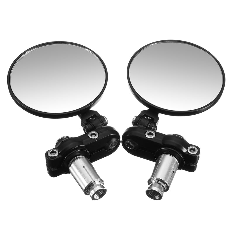 7/8inch Foldable Motorcycle Aluminum 3inch Round Handlebar End Rear View Mirrors