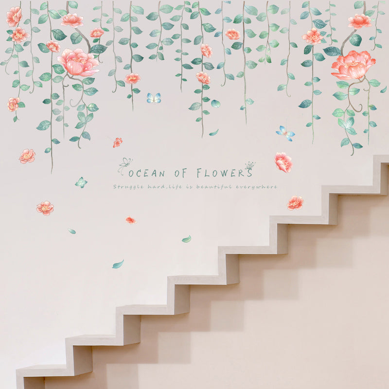 Miico XC9042 Flower Vine Flower Wall Sticker Living Room Bedroom Wall Decoration Sticker DIY Stickers