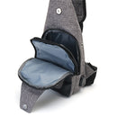 Men USB Anti-theft Chest Bag Crossbody Messenger Shoulder Backpack Sling Pack Sports Travel