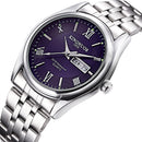 KINGNUOS 1858 Full Steel Casual Style Men Wrist Watch Date Week Display Quartz Watch