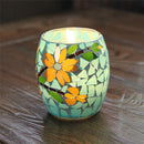 Handicraft Mosaic Glass Pastorale Flowers Candle Stick Candle Holder Candelabra Home Decor Gift