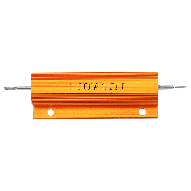 10pcs RX24 100W 1R 1RJ Metal Aluminum Case High Power Resistor Golden Metal Shell Case Heatsink Resistance Resistor