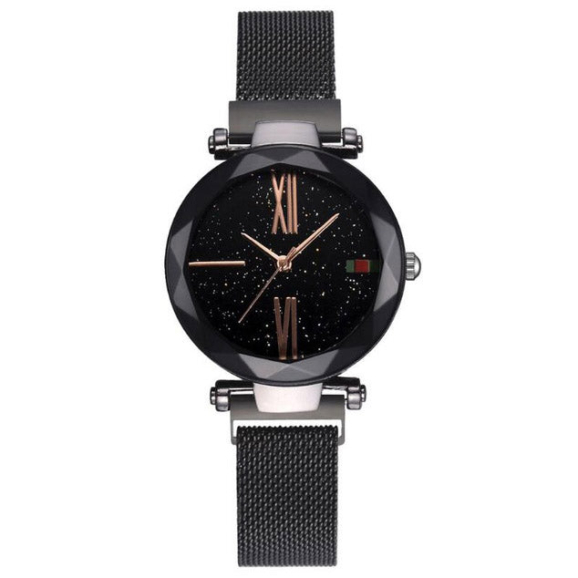 Fashion Star Magnetic Milanese Steel Band Women Quartz Watch