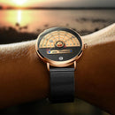 DOM M-1288 Creative Fashion Men Watch 3ATM Waterproof Unique Dial Casual Quartz Watch