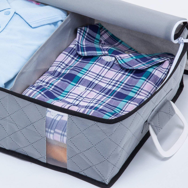 Large Capacity Under Bed Storage Bag with 5 Clear Window for Clothing Shoes Blankets Clothes Storage Bag