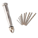 Drillpro Aluminum Hand Drill With 0.6-3.0mm Keyless Chuck and 10pcs 0.8-3.0mm Twist Drill Bits
