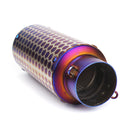 Motorcycle Exhaust Muffler Pipe Tip Stainless Steel Round Blue Universal