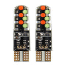 Pair T10 RGB LED Car Wedge Side Marker Lights Flashing Lamps Kit with Remote Controller