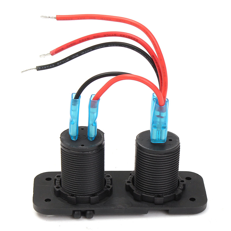 DC12-24V Waterproof Dustproof Dual Usb Port + LED Digital Volt Meterr + Ammeter