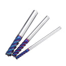 Drillpro L75mm D4/5/6/8/10mm HRC60 4 Flutes Milling Cutter Blue NACO Coated Tungsten Carbide Milling Cutter CNC Tool