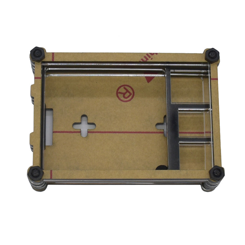9 Layer 3.5 Inch Display Acrylic Case Shell with Screw and Silver Big Copper Aluminum Heatsink for Raspberry Pi 4B