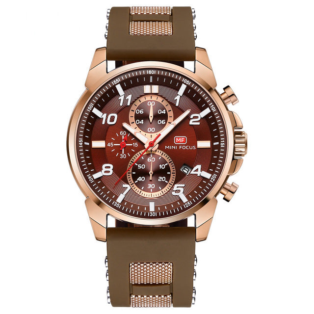 MINI FOCUS MF0268G Multi-function Chronograph Luminous Military Sports Men Watch Quartz Watch