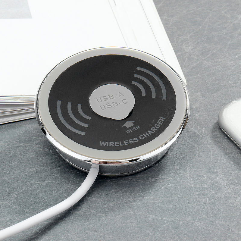Embedded Desk Qi Wireless Charger Fast Charging Phone Holder For iPhone Samsung Huawei Xiaomi Oppo