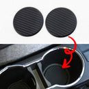 2Pcs/Set Auto Car Accessories Water Cup Slot Non-Slip Carbon Fiber Look Mat Decorations