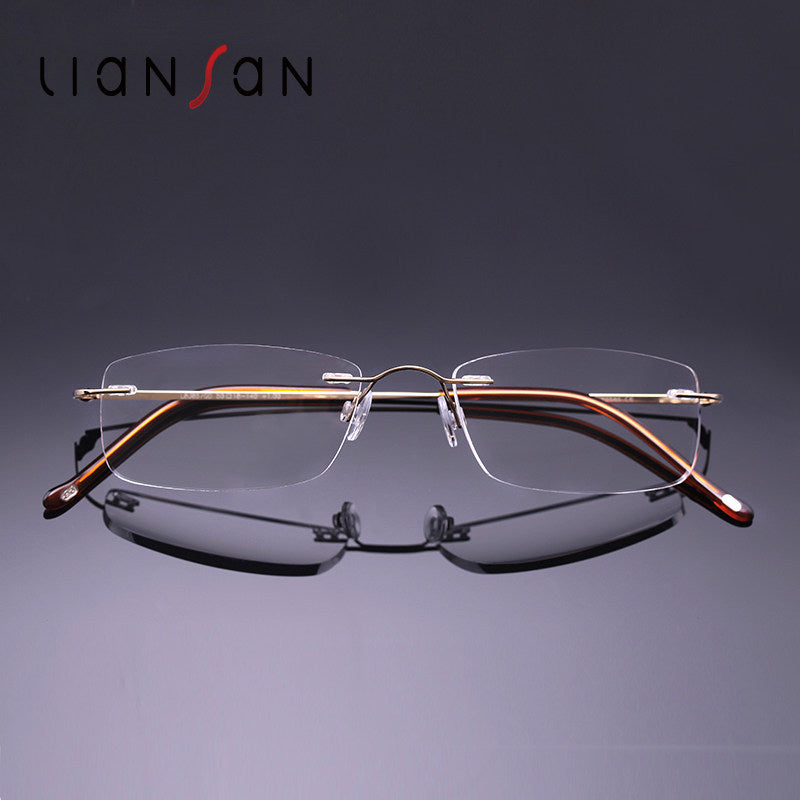 LianSanTitanium Portable Anti-fatigue Reading Glasses Frameless Resin Alloy Presbyopic Glass L8085