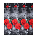3PCS 3D Stereoscopic Rose/Diamond Ring Printed Cotton Bedding Sets For King Bed