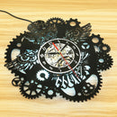 Owl Vinyl Record Wall Clock Gear Cogs Night Owl Steampunk LED Wall Clock Home Decor Cogwheels Animal Wall Modern
