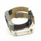 Metal Tainless Steel Frame Braided Leather Strap Replacement for Xiaomi Miband 2