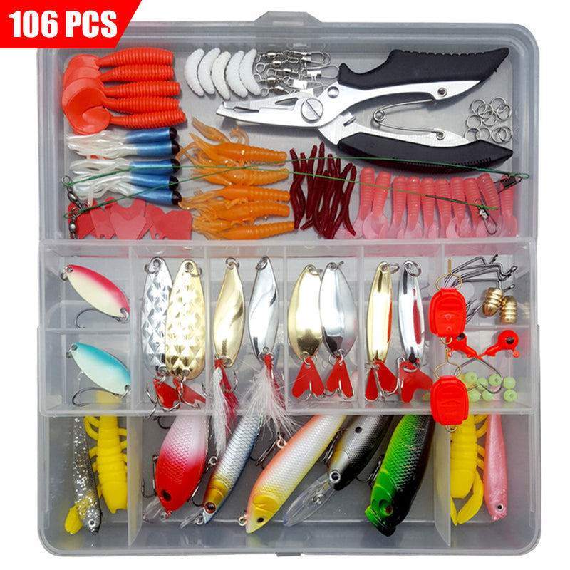 ZANLURE 33-142 Pcs Fishing Lure Tackles Kit Lures Baits Set Fishing Hooks