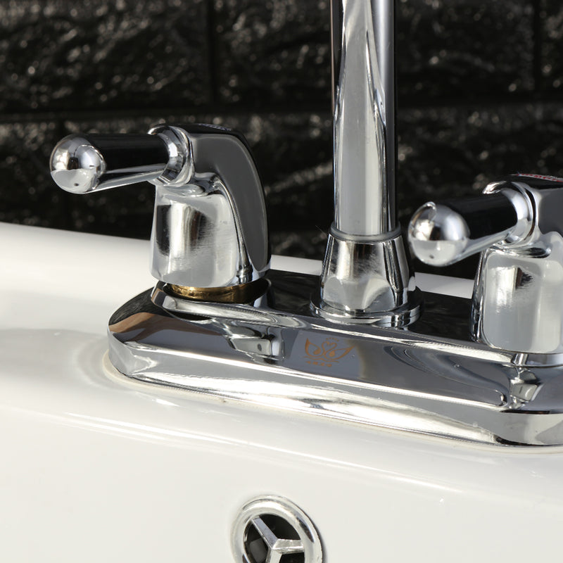 360 Rotation Kitchen Faucet Cold and Hot Water Mixer Tap Double Handle Basin Faucet Double Hole Water Faucet