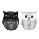 Nordic Style Minimalist Craft White Black Owls Animal Figurines Resin Miniatures Home Room Decorations