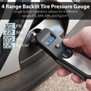 Digital Tire Pressure Monitor Gauge Car Bike Meter Flashlight Air Release Inflator Tread