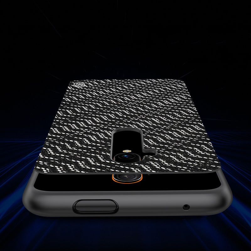 For OnePlus 7T Pro Case NILLKIN Luxury Luster Twinkle Shield Woven Polyester + PU Leather Hard Back Protective Case