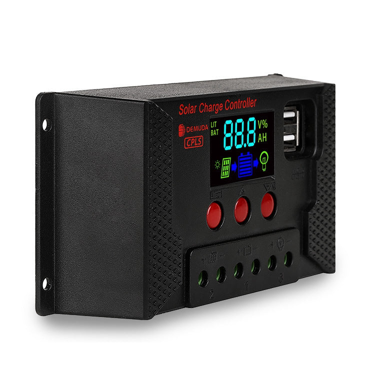 Minleaf PWM 10A/20A/30A 12/24V Auto Adapt LCD Solar Charge Controller Photovoltaic Solar Panel Controller Battery Regulator Adjustable Parameter