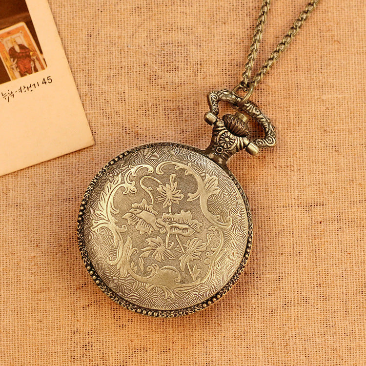 Deffrun Constellation Compass Pocket Watches Metal Case Quartz Watch