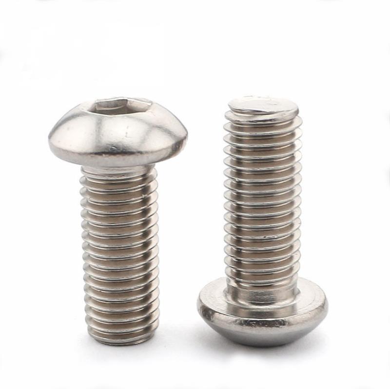 Suleve M6CH3 50Pcs M6 Carbon Steel Hex Socket Button Head Screw Bolts 10-20mm