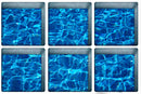 PAG 6pcs 13x13cm Water Shadow Ocean/Forest Seires Pattern 3D Non-Slip Waterproof Bathtub Mat Sticker