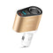 Yopin Aluminium Alloy 3 in 1 3.1A Smart Dual USB Car Charger for Mobile Phone