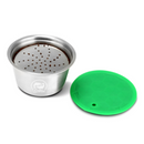 Reusable Stainless Steel Refillable Coffee Capsule Cup Coffee Tamper Compatible for Nespresso/Dolce Machine