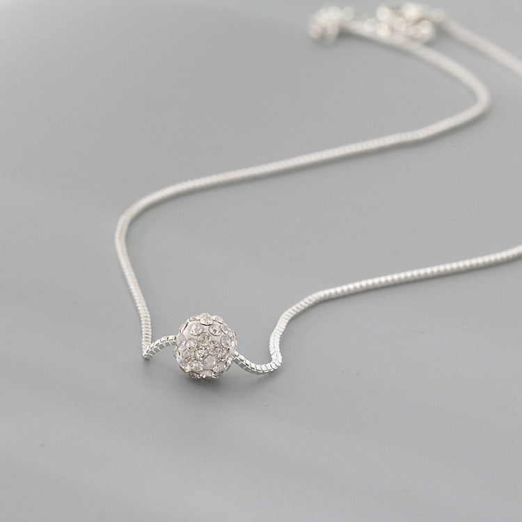 Atmospheric Simple 8mm Diamond Ball Venetian Chain Necklace