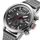 Megir 2110 Fashion Men Watch Waterproof Luminous Display Chronograph Leather Strap Sport Quartz Watch