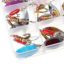 ZANLURE 30pcs/lot Colorful Tront Spoon Metal Fishing Lure Spinner Bait Bass Tackle With Box