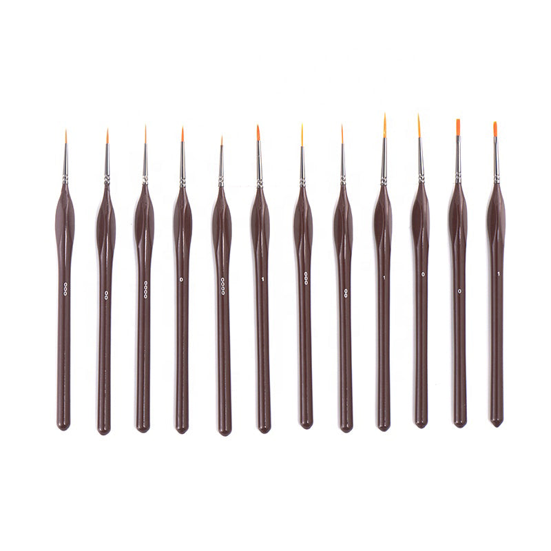 H&B 12 Pcs Hook Line Pen Set Paint Brush Miniature Detail Fineliner Nail Art Drawing Pens Brushes For Acrylic Painting Supplies