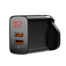 Baseus Mirror Lake Dual USB QC Digital Display Quick UK Charger for iPhone 11 Pro XR X