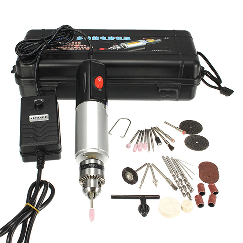 220V 72W Micro Electric Hand Drill Adjustable Variable Speed Electric Grinder with 33pcs Tool Accessories