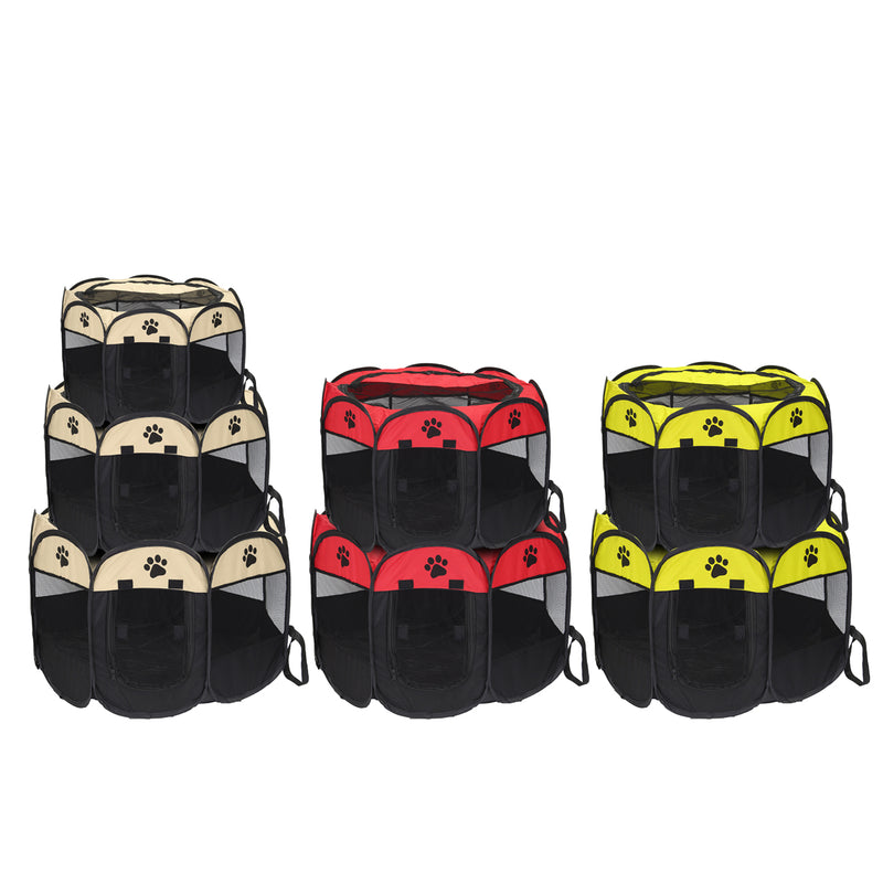 8 Panel Portable Puppy Dog Pet Cat Playpen Crate Cage Exercise Cage Pen Tent