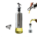 KCASA 300ML Olive Oil Dispenser Bottles with Funnel Stainless Steel Oil Pourer Dispensing Bottles Oil Vinegar Sauce Bottle