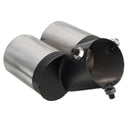 Universal Car Chrome Exhaust Muffler Tailpipe Dual Tip 48-58mm Stainless Steel