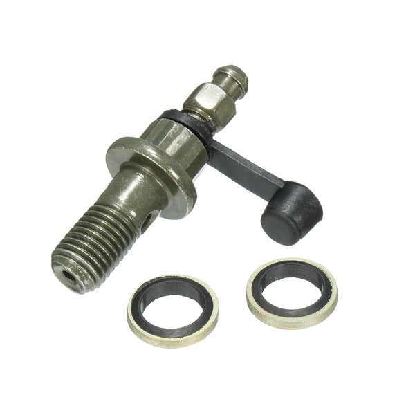 M10x1.25mm Motorcycle Brake Caliper Bleed Screw Banjo Bolt Nipple+Dust Cap