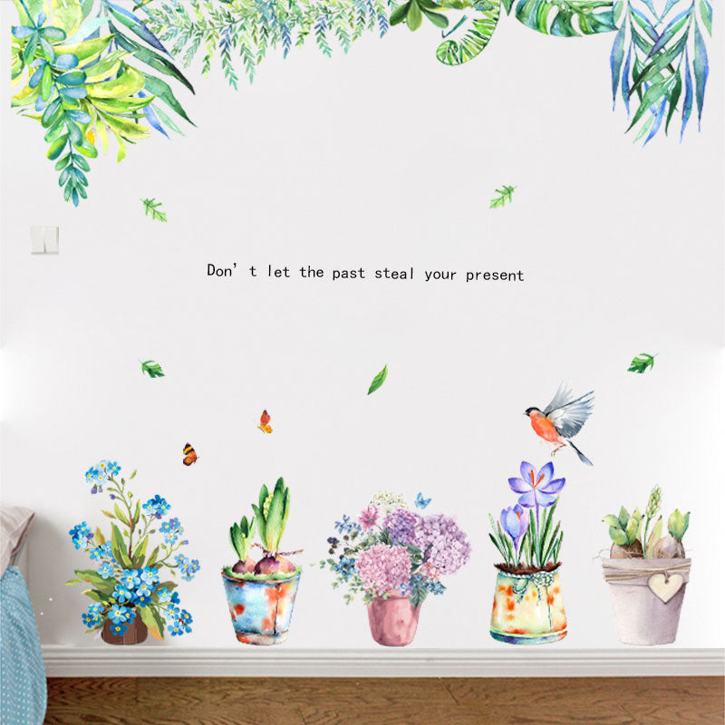 Miico FX82026 2 PCS Flower Printing Sticker Decorative Sticker Sofa Background Wall Sticker DIY Sticker