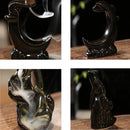 Ceramic Backflow Incense Cone Burner Incense Stick Holder Stream Cloud Moon Lotus Pond Fragrant Censer Decor