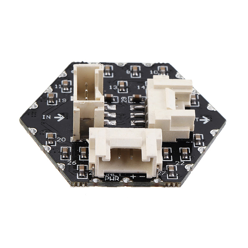 WS6812 37Pcs HEX RGB LED Hexagon LED Board with  3 GROVE Port Compatible with M5Stack UI-Flow