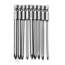 Broppe 9pcs 100mm Magnetic Long Hex Cross Head Screwdriver Bits