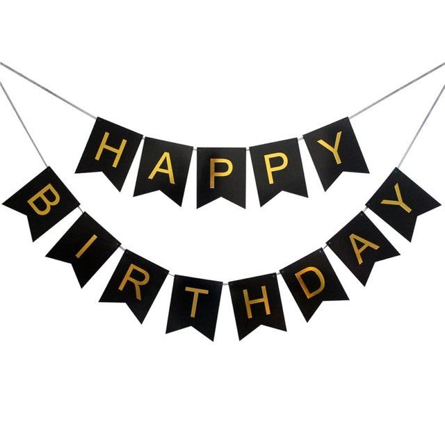 1 SET Paper Happy Birthday Party Bunting Banner Decorations Hanging Pastel Flags Party Decora