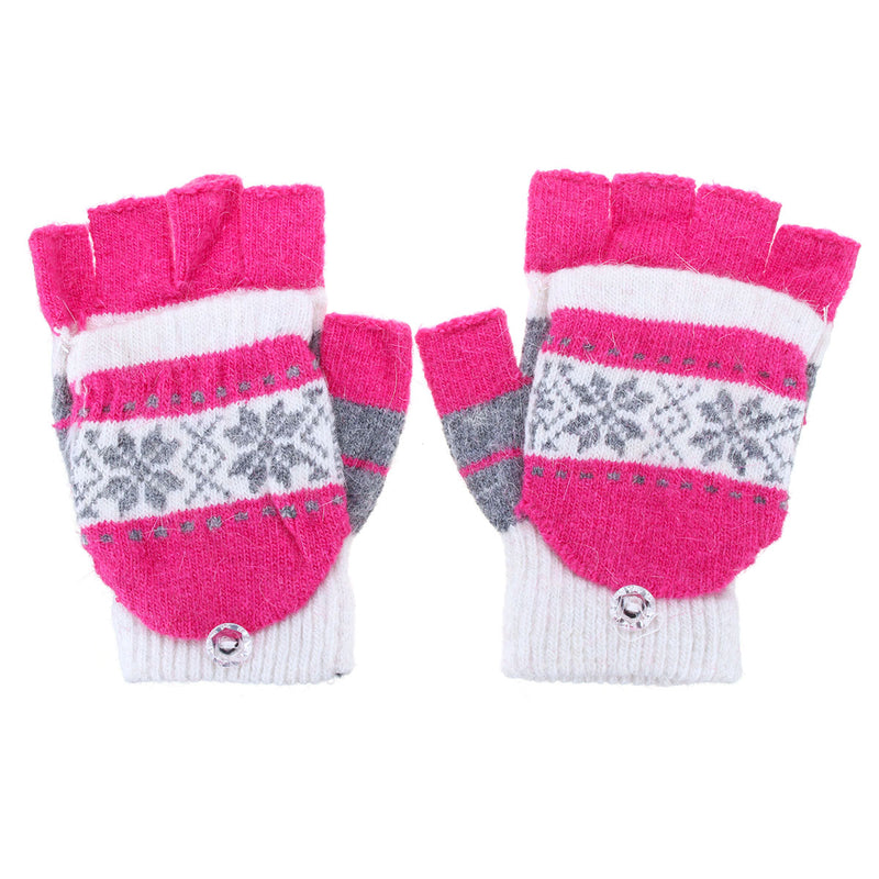 Electric Heated Gloves Warm USB Powered Heating Motorcycle Skiing Black/Rose Red