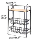 Wrought Iron 3-Tiers Storage Rack Adjusted Desktop Debris Ornaments Organizer Storage Shelf Home Wall Decoration